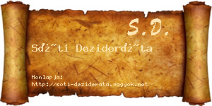 Sóti Dezideráta névjegykártya